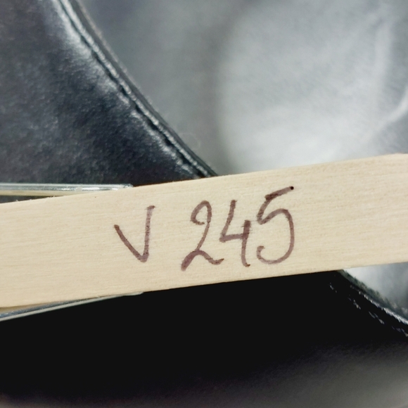 New Nine West Unah 3 Black Faux Leather Slide In Heels V245 - Picture 12 of 12